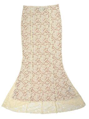 JGR & STN Freya Lace Maxi Skirt in Ivory